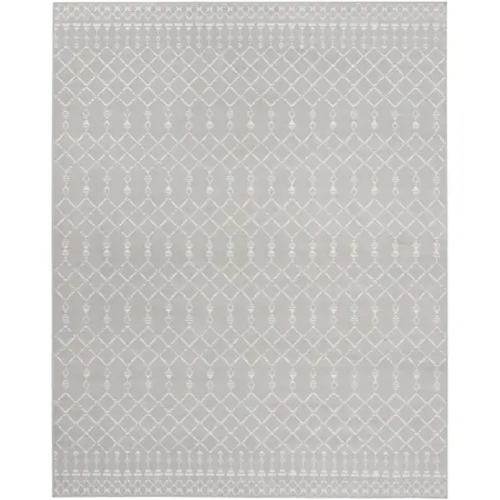 Gray and Ivory Moroccan Distressed Non Skid Area Rug Photo 1