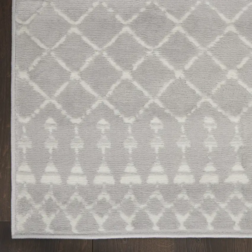 Gray and Ivory Moroccan Distressed Non Skid Area Rug Photo 8