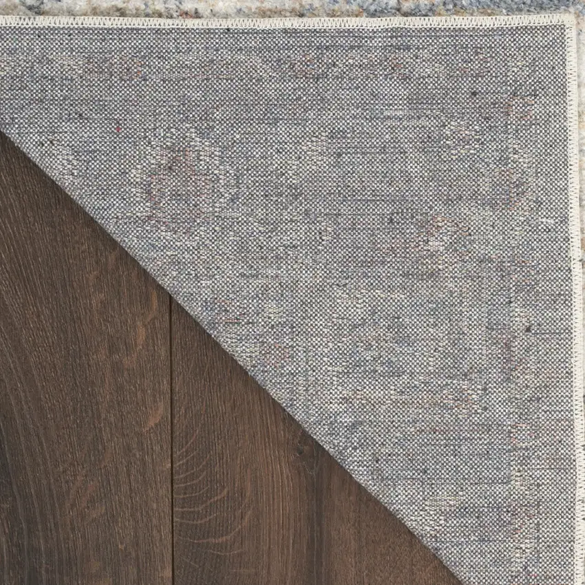 Gray and Ivory Moroccan Power Loom Washable Area Rug Photo 9