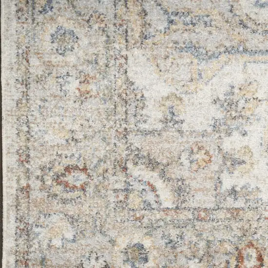 Gray and Ivory Moroccan Power Loom Washable Area Rug Photo 9