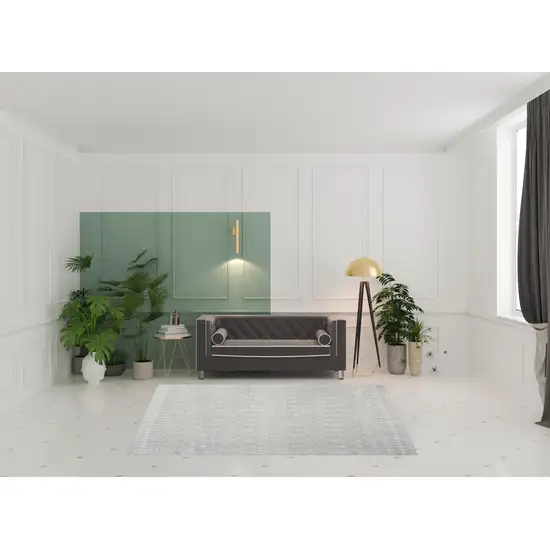 Gray and Ivory Moroccan Power Loom Washable Area Rug Photo 2