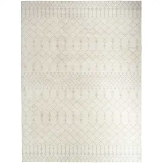 Gray and Ivory Moroccan Power Loom Washable Area Rug Photo 7