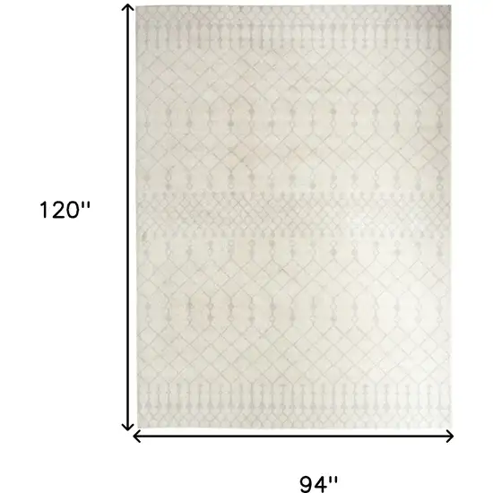 Gray and Ivory Moroccan Power Loom Washable Area Rug Photo 3