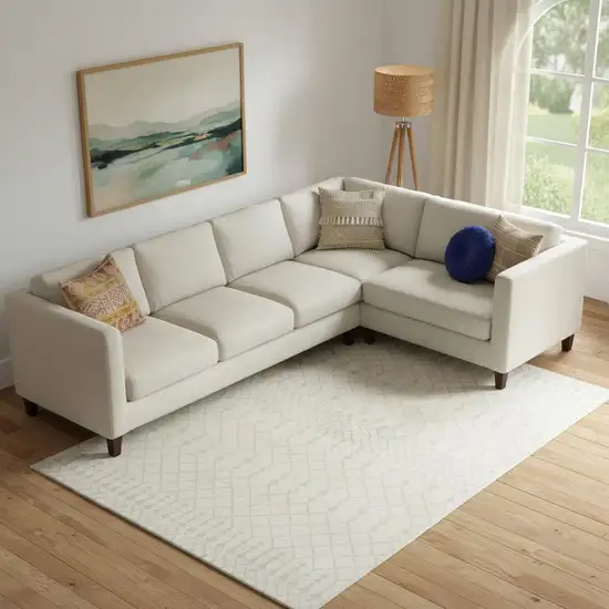 Gray and Ivory Moroccan Power Loom Washable Area Rug Photo 1