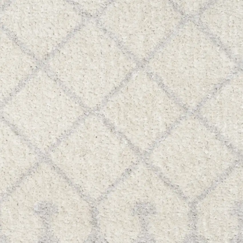Gray and Ivory Moroccan Power Loom Washable Area Rug Photo 3
