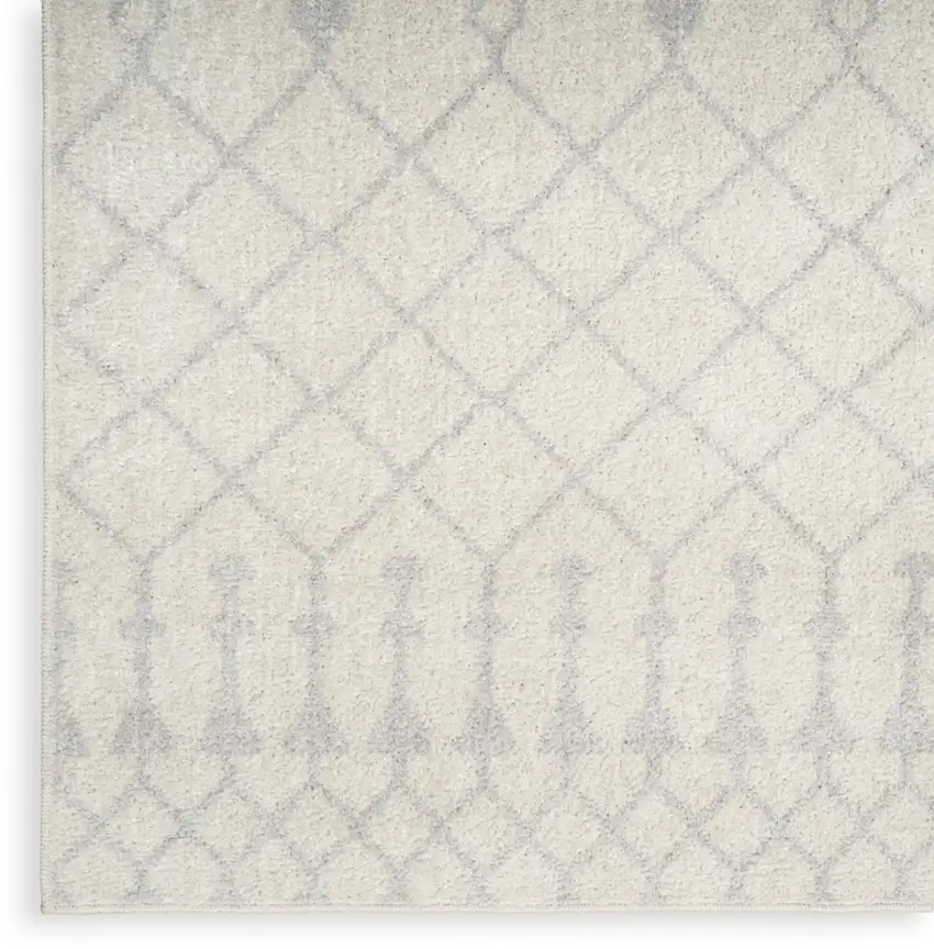 Gray and Ivory Moroccan Power Loom Washable Area Rug Photo 9