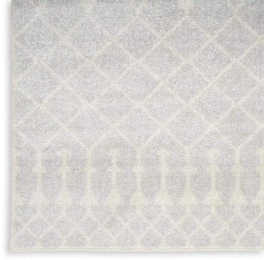 Gray and Ivory Moroccan Power Loom Washable Area Rug Photo 8