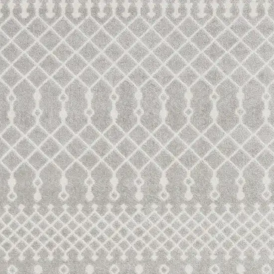 Gray and Ivory Moroccan Power Loom Washable Area Rug Photo 3