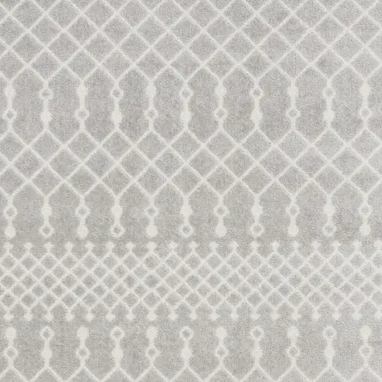 Gray and Ivory Moroccan Power Loom Washable Area Rug Photo 8