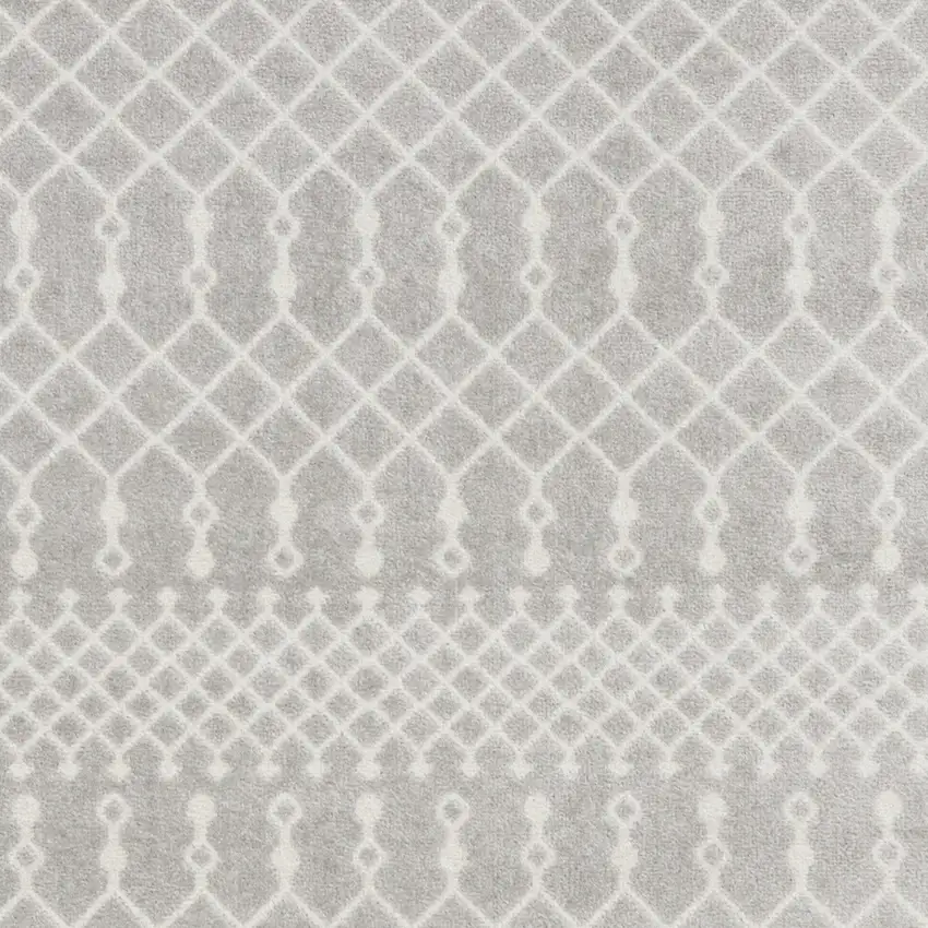 Gray and Ivory Moroccan Power Loom Washable Area Rug Photo 8