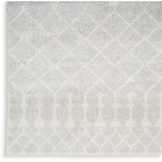 Gray and Ivory Moroccan Power Loom Washable Area Rug Photo 6