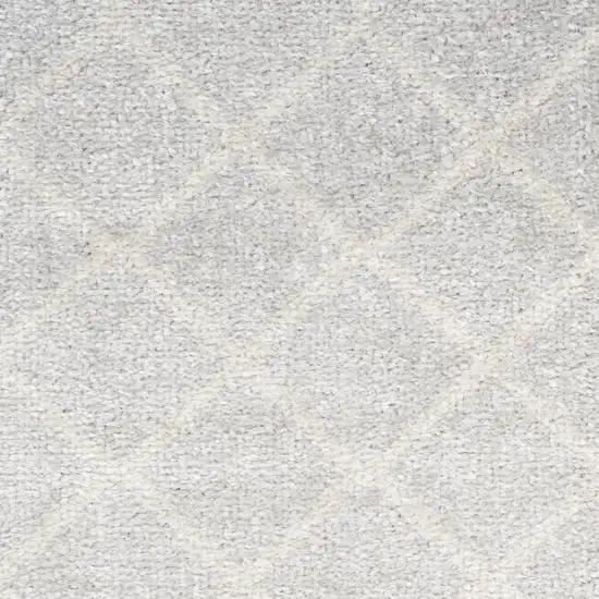 12' Gray And Ivory Moroccan Washable Runner Rug Photo 9