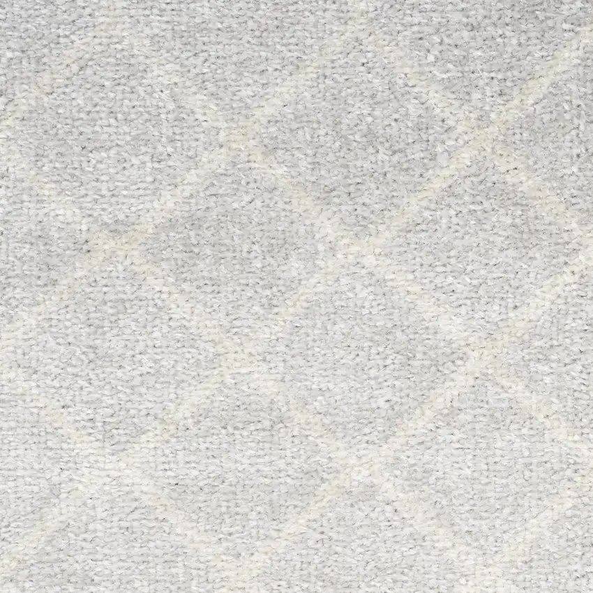 12' Gray And Ivory Moroccan Washable Runner Rug Photo 9