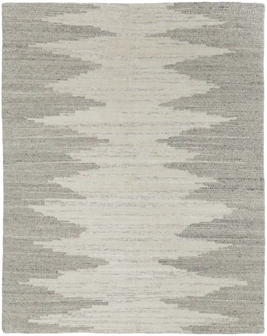 Gray and Ivory Ombre Hand Woven Area Rug Photo 6