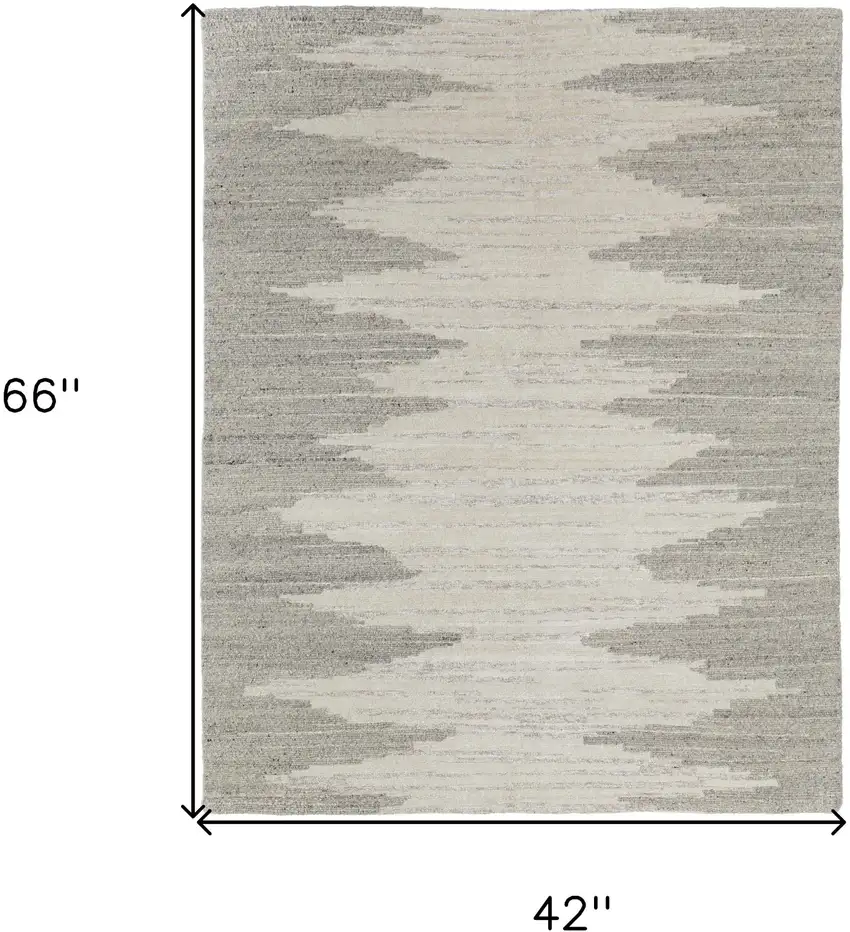 Gray and Ivory Ombre Hand Woven Area Rug Photo 3