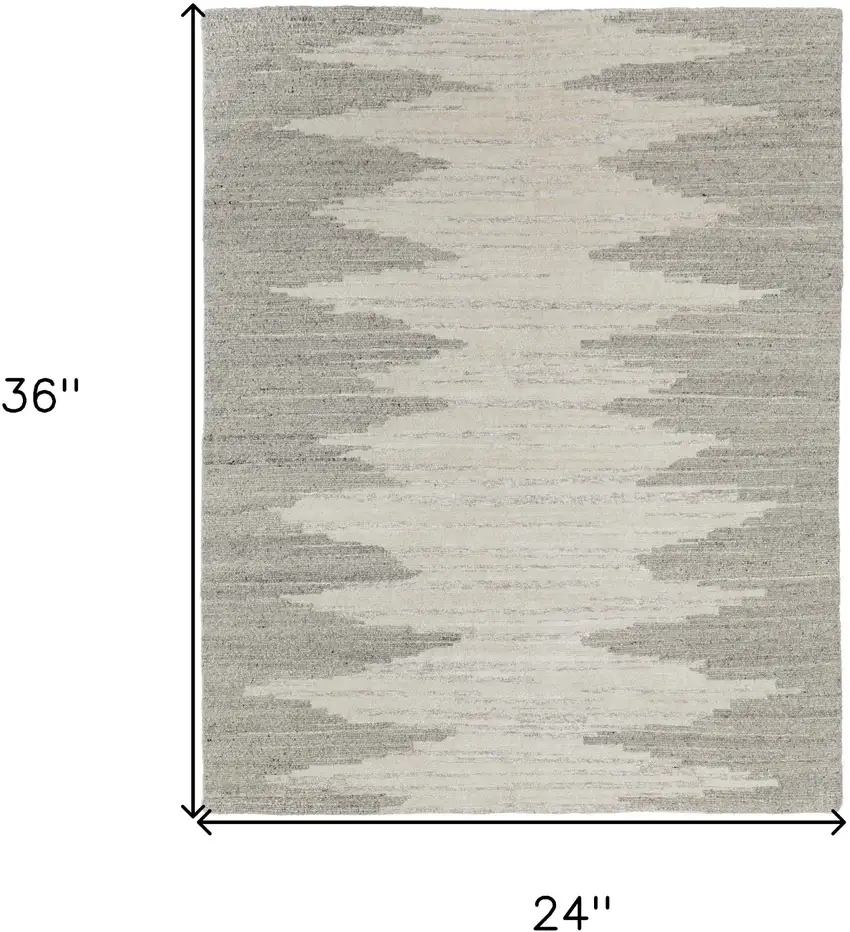 Gray and Ivory Ombre Hand Woven Area Rug Photo 3