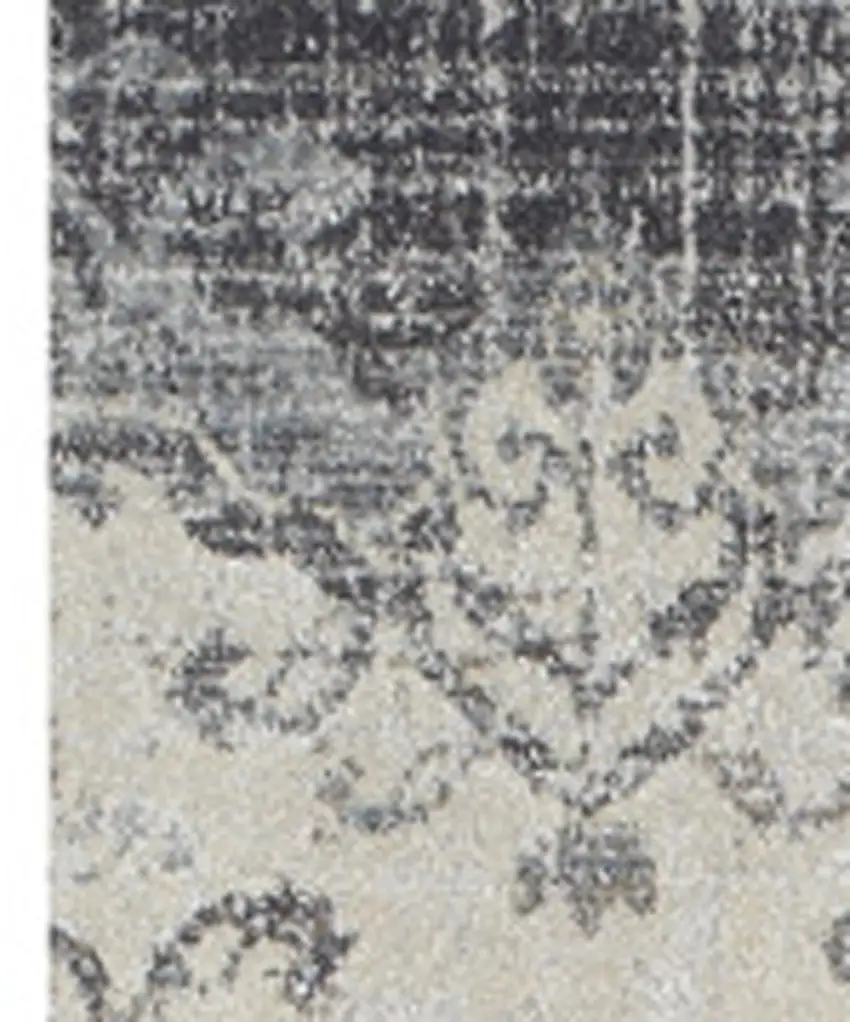 Gray and Ivory Oriental Area Rug Photo 5