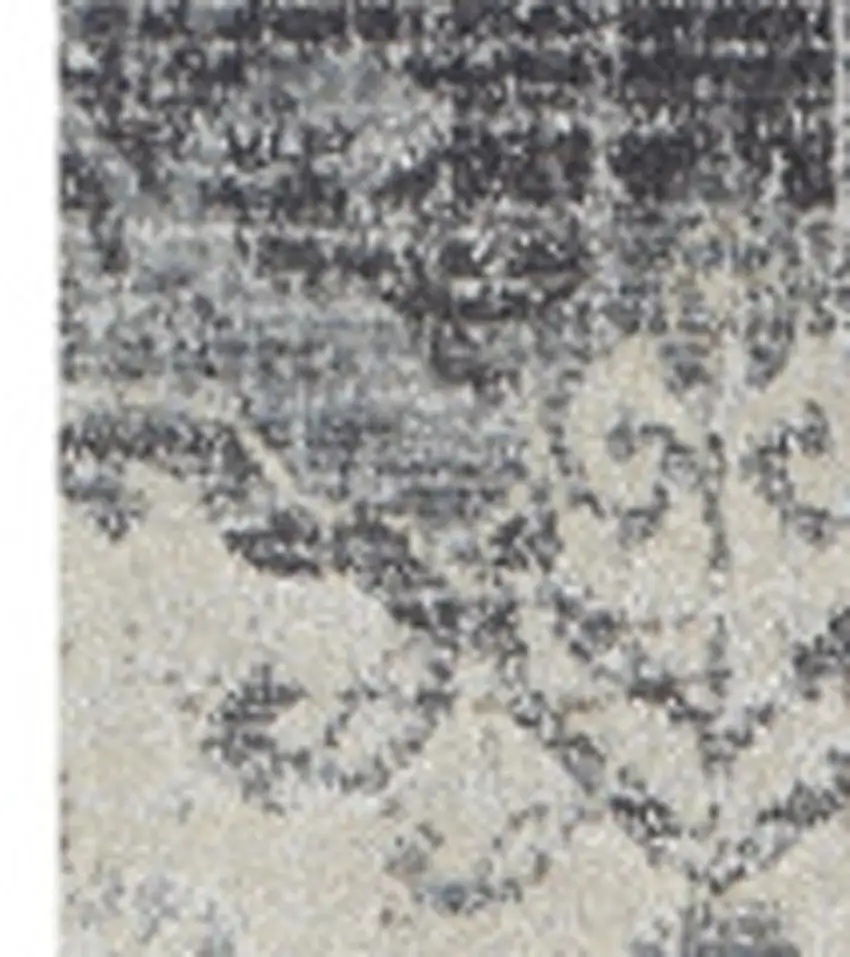 Gray and Ivory Oriental Area Rug Photo 4
