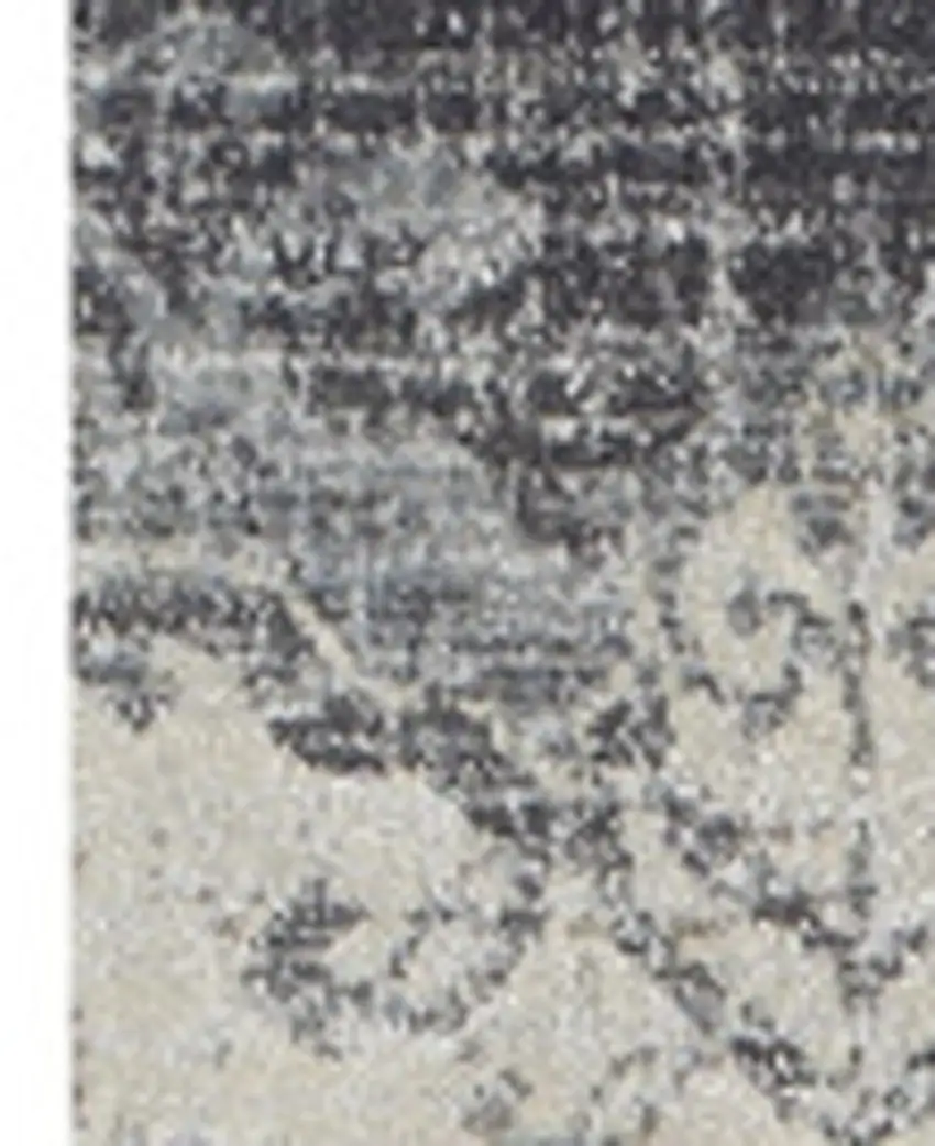 Gray and Ivory Oriental Area Rug Photo 4
