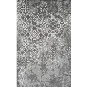 Photo of Gray and Ivory Oriental Distressed Area Rug
