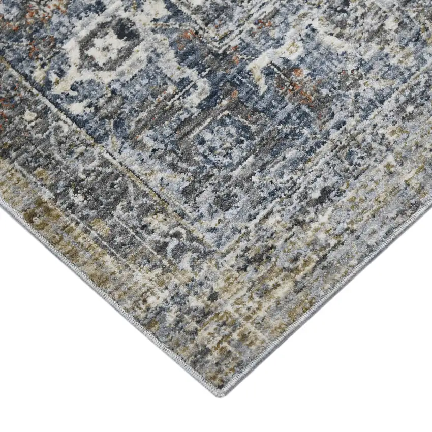 Gray and Ivory Oriental Power Loom Area Rug Photo 3