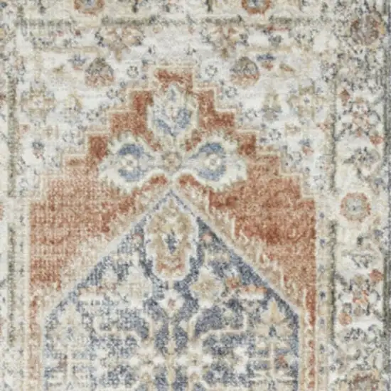 12' Gray And Ivory Oriental Distressed Washable Runner Rug Photo 2