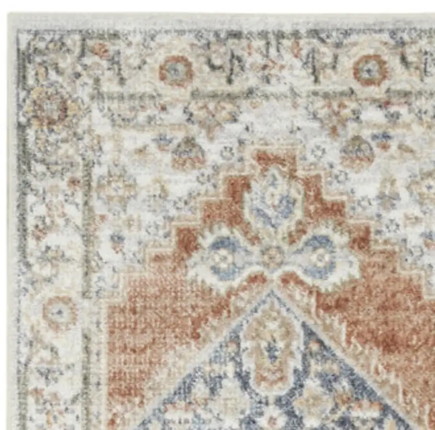 8' Gray And Ivory Oriental Distressed Washable Runner Rug Photo 2