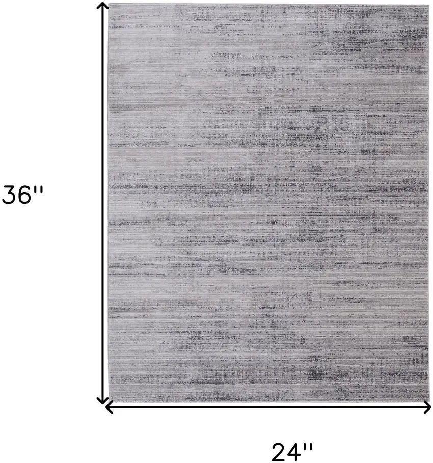 Gray and Ivory Power Loom Area Rug Photo 3