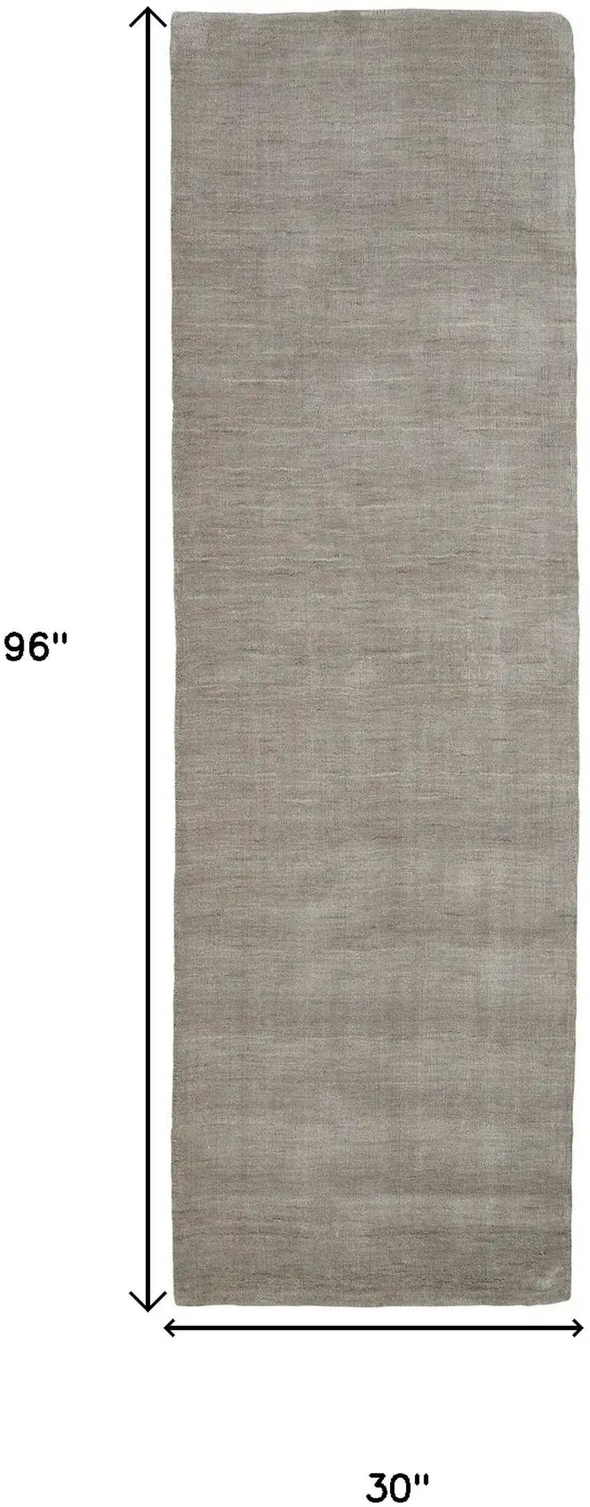 Gray and Ivory Shag Hand Woven Runner Rug Photo 3