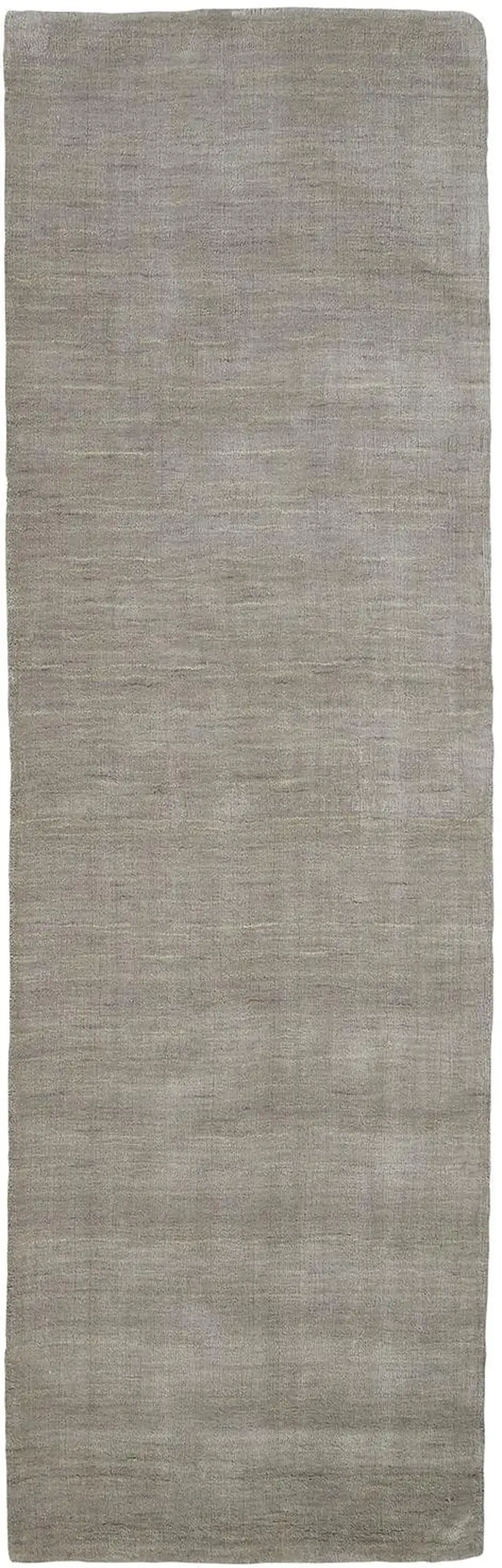 Gray and Ivory Shag Hand Woven Runner Rug Photo 2