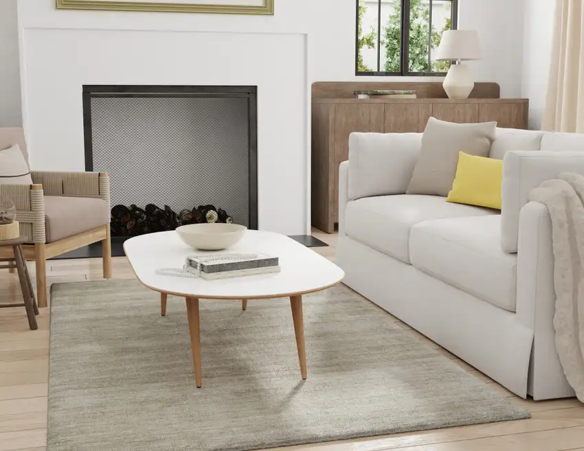 Gray and Ivory Shag Hand Woven Runner Rug Photo 6