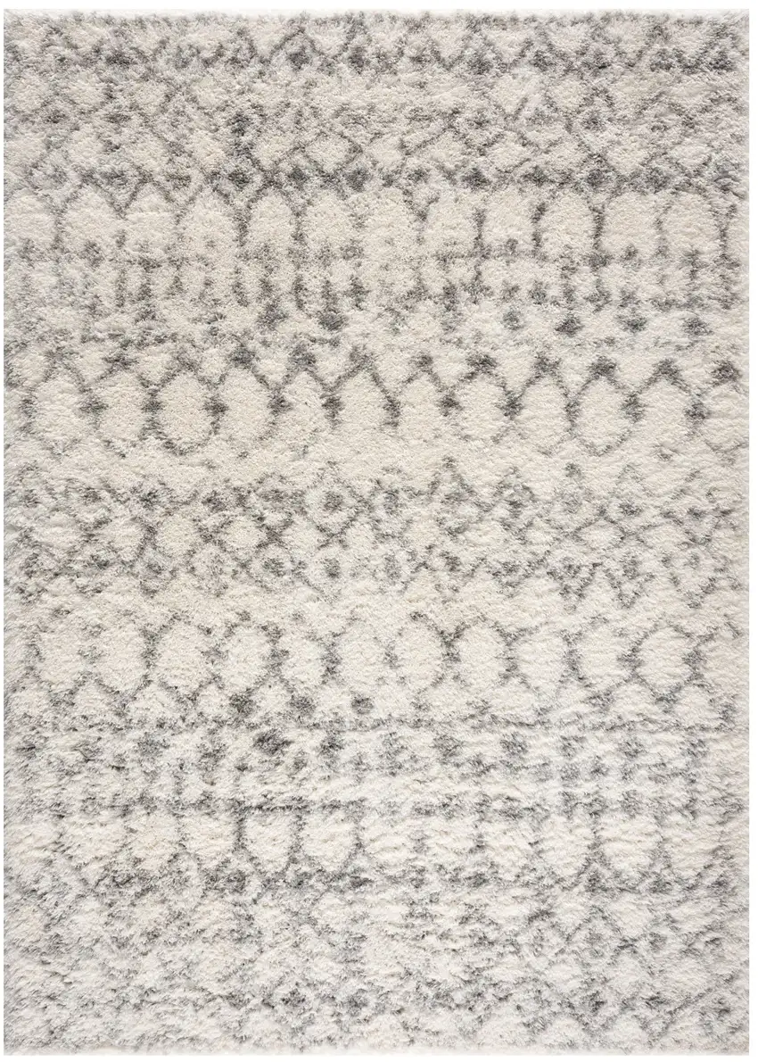 Gray and Ivory Southwestern Shag Power Loom Area Rug Photo 2