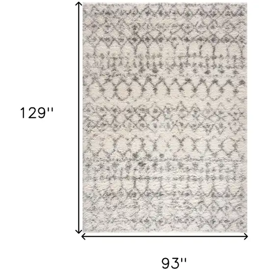 Gray and Ivory Southwestern Shag Power Loom Area Rug Photo 7