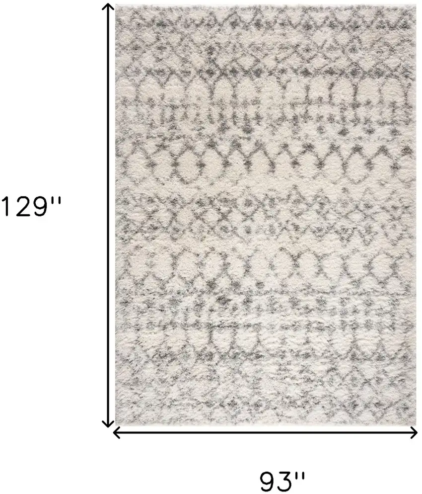 Gray and Ivory Southwestern Shag Power Loom Area Rug Photo 7