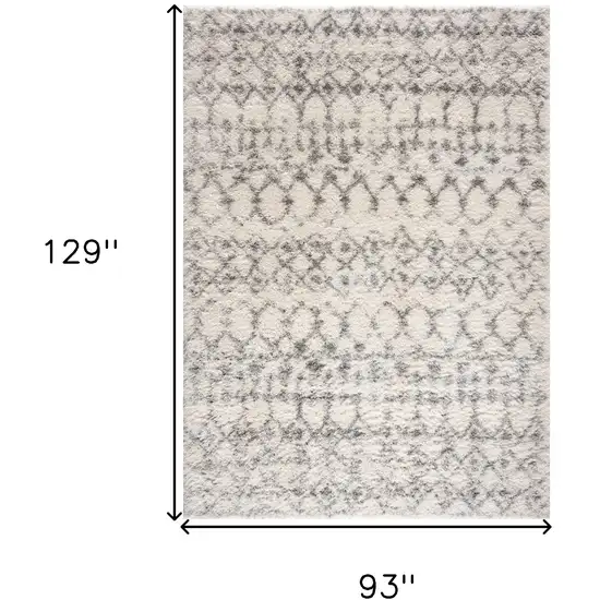 Gray and Ivory Southwestern Shag Power Loom Area Rug Photo 7