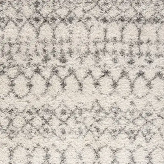 Gray and Ivory Southwestern Shag Power Loom Area Rug Photo 3