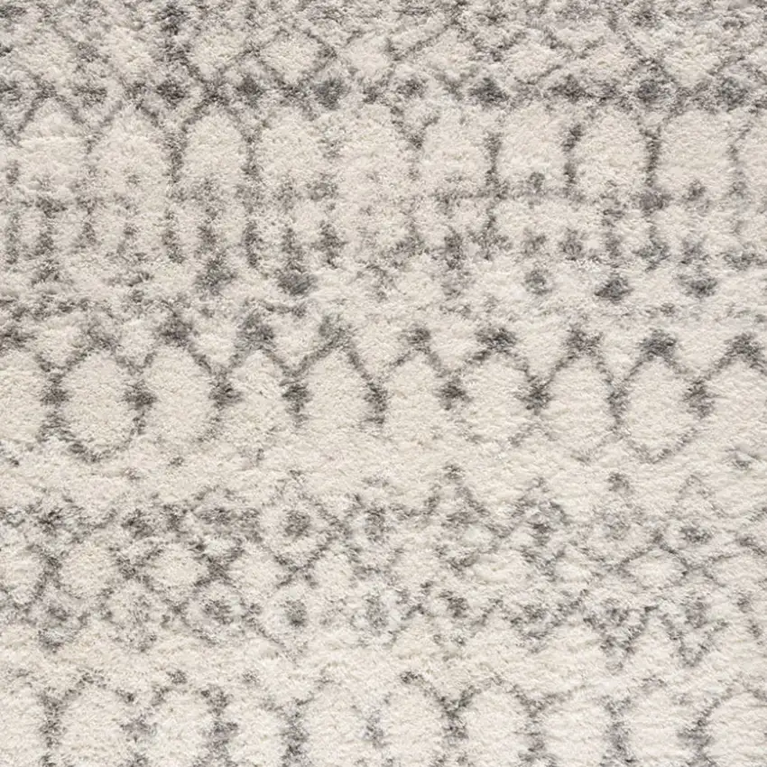 Gray and Ivory Southwestern Shag Power Loom Area Rug Photo 3