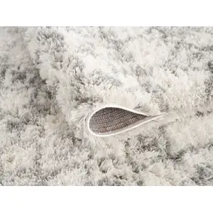 Photo of Gray and Ivory Southwestern Shag Power Loom Distressed Area Rug
