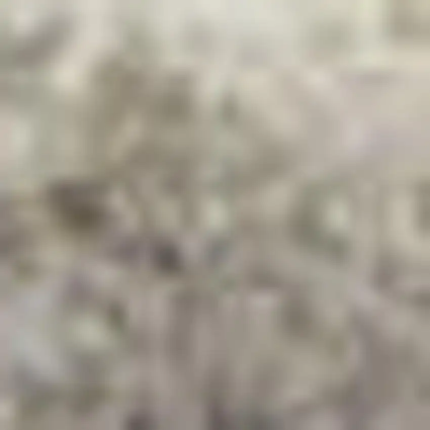 Gray and Ivory Striped Power Loom Area Rug Photo 1