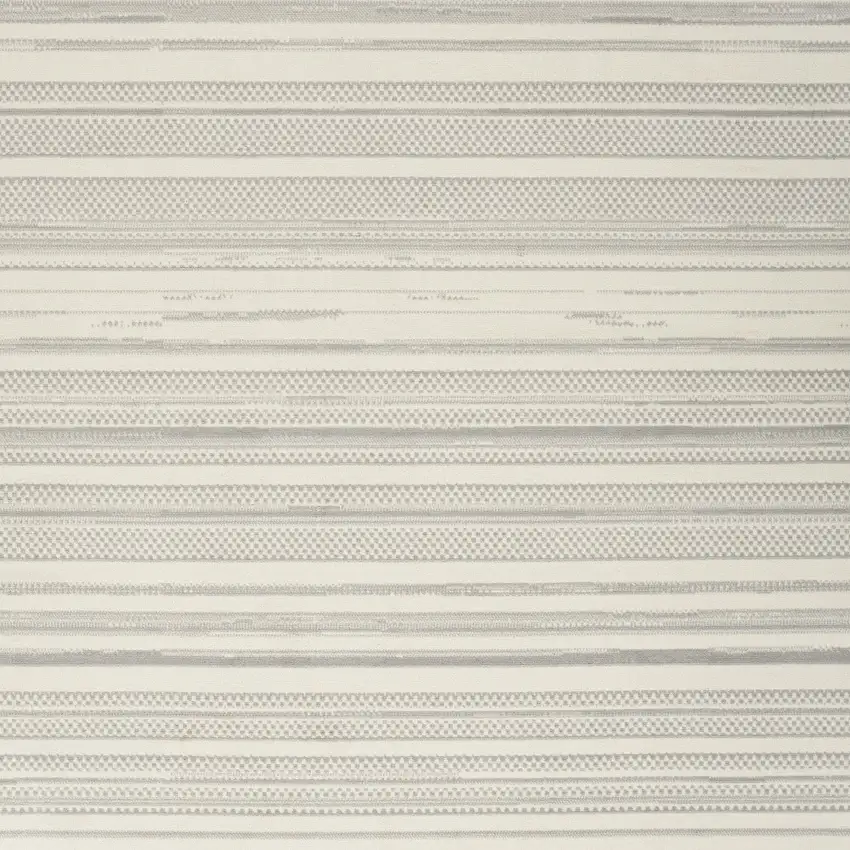 Gray and Ivory Striped Power Loom Distressed Area Rug Photo 4