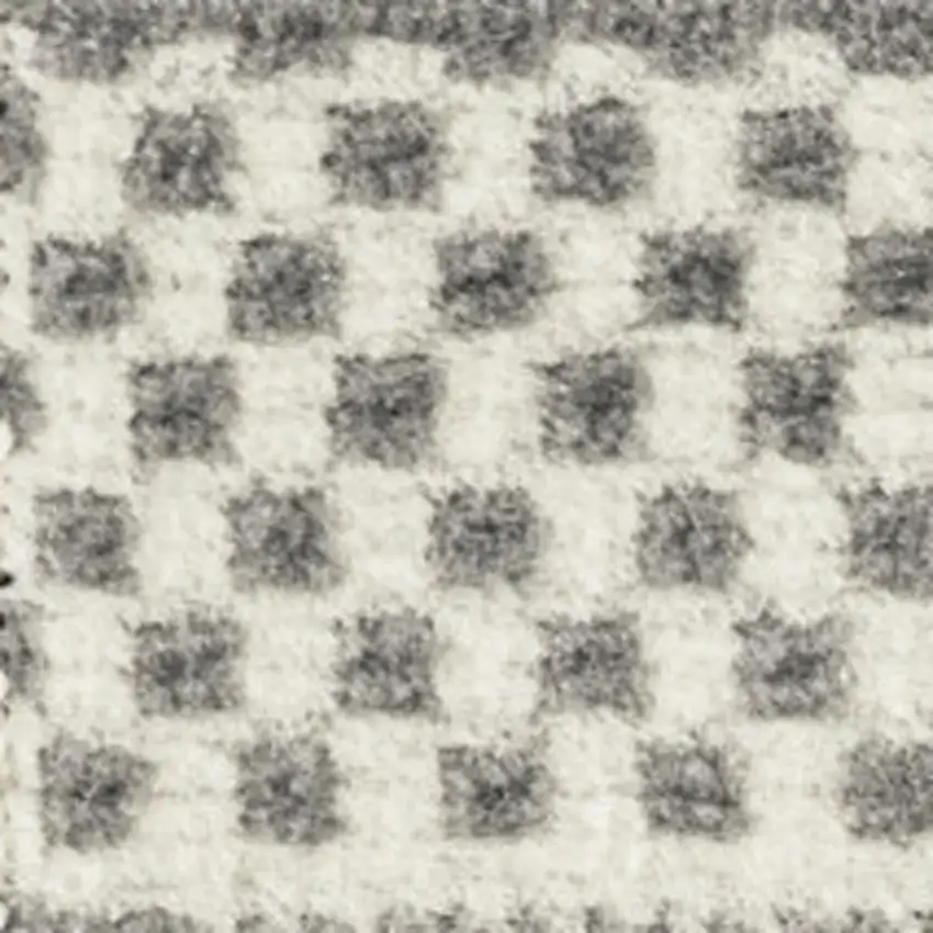 Gray and Ivory Striped Power Loom Distressed Area Rug Photo 1