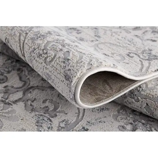 Gray and Ivory Toile Power Loom Area Rug Photo 6