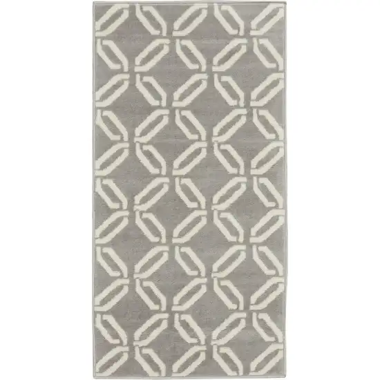 Gray and Ivory Trellis Area Rug Photo 3