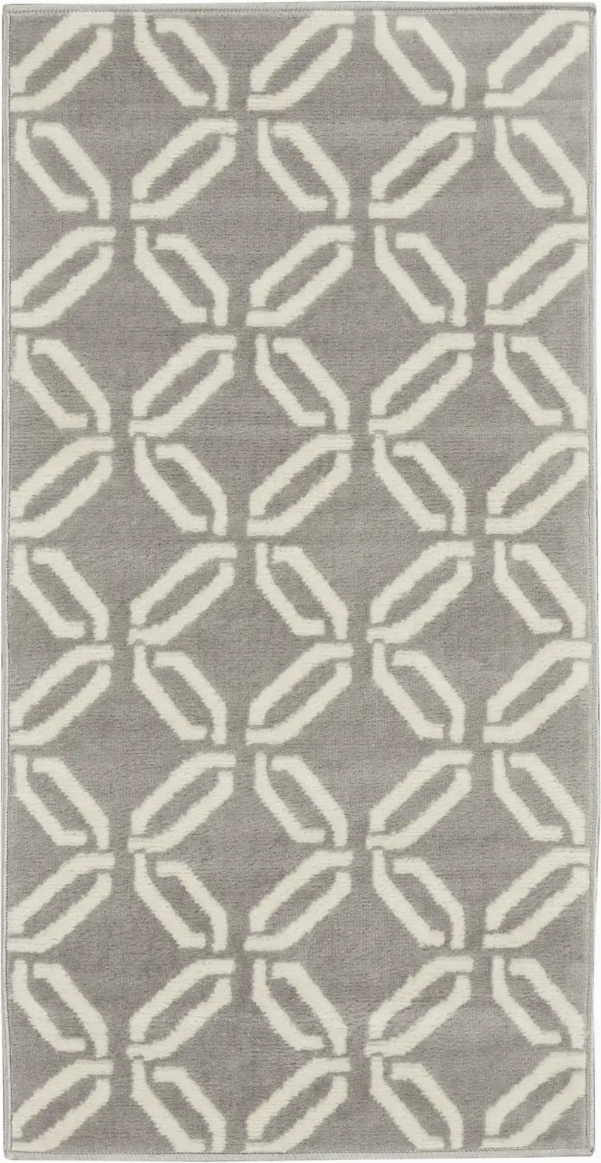 Gray and Ivory Trellis Area Rug Photo 3