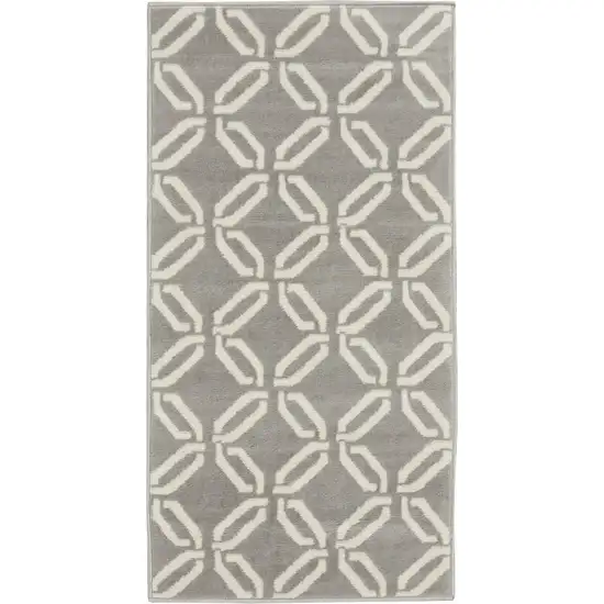 Gray and Ivory Trellis Area Rug Photo 2