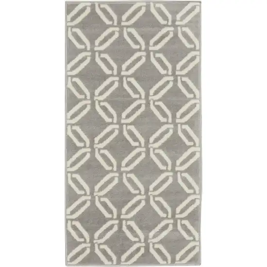 Gray and Ivory Trellis Area Rug Photo 4