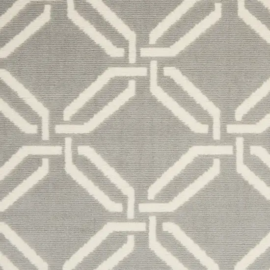 Gray and Ivory Trellis Area Rug Photo 9