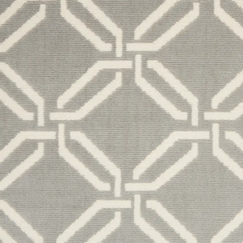 Gray and Ivory Trellis Area Rug Photo 9