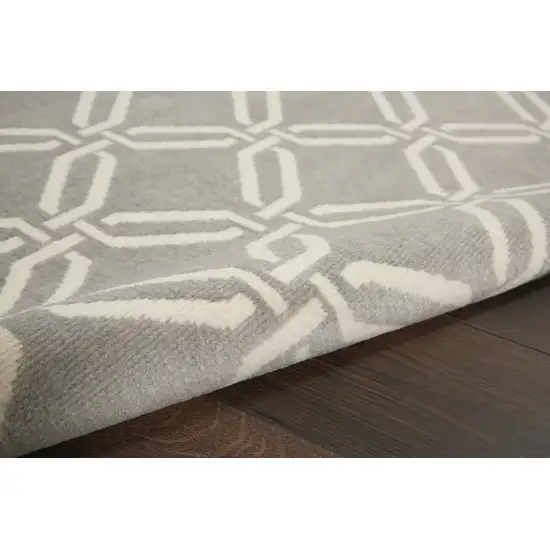 Gray and Ivory Trellis Area Rug Photo 7