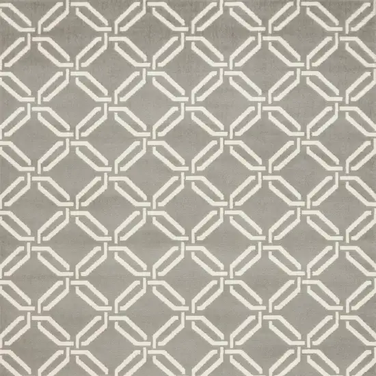 Gray and Ivory Trellis Area Rug Photo 3